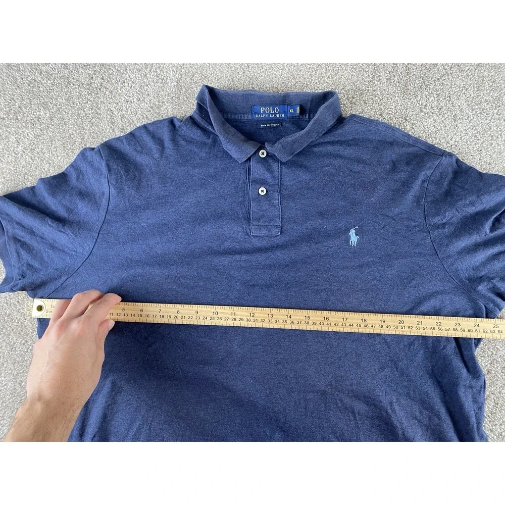 Polo Ralph Lauren Pima Soft Touch Dark Polo Shirt Mens XL Preppy Blue Pony Work